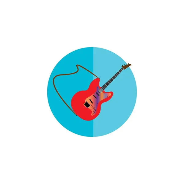 Logo Guitarra Vector Diseño Ilustración Fondo — Vector de stock