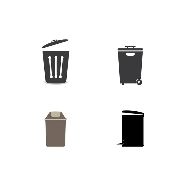 Trash Can Icon Vector Design Illustration Background — 스톡 벡터