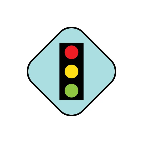 Traffic Light Vector Flat Icon — Stock Vector