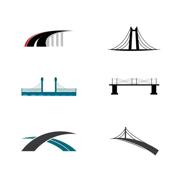 Bridge Logo Mall Vektor Ikon Illustration Design — Stock vektor