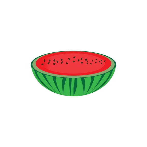 Vattenmelon Ikon Logotyp Vektor Illustration — Stock vektor