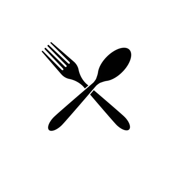 Fork Spoon Faca Ícone Vetor Ilustração Modelo Design —  Vetores de Stock