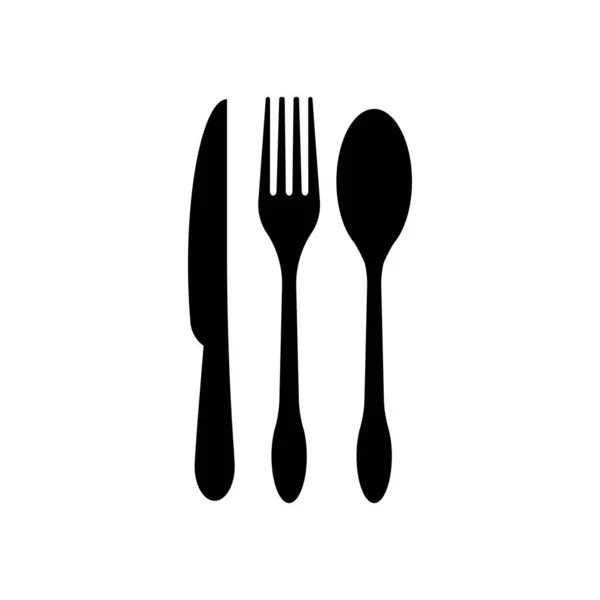 Fork Spoon Faca Ícone Vetor Ilustração Modelo Design — Vetor de Stock