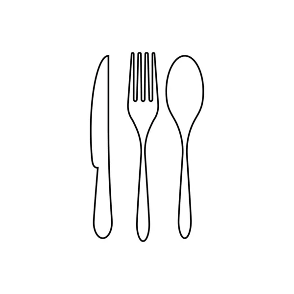 Fork Spoon Faca Ícone Vetor Ilustração Modelo Design — Vetor de Stock