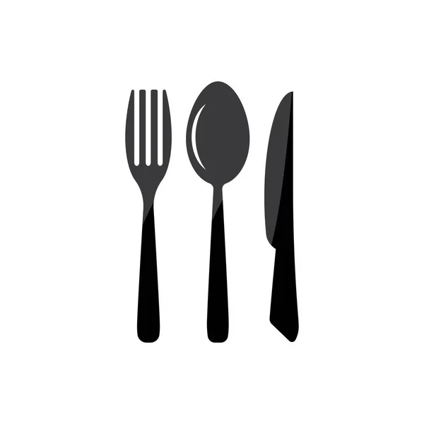 Fork Spoon Faca Ícone Vetor Ilustração Modelo Design — Vetor de Stock