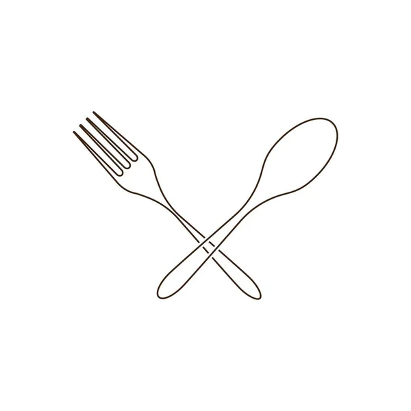 Fork Spoon Faca Ícone Vetor Ilustração Modelo Design — Vetor de Stock