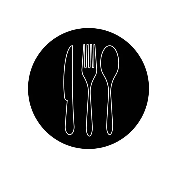 Fork Spoon Faca Ícone Vetor Ilustração Modelo Design —  Vetores de Stock
