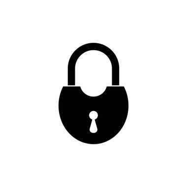 Asma kilit - Vektör simgesi izole şablon tasarımı çizimi