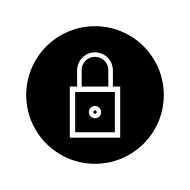 Asma kilit - Vektör simgesi izole şablon tasarımı çizimi