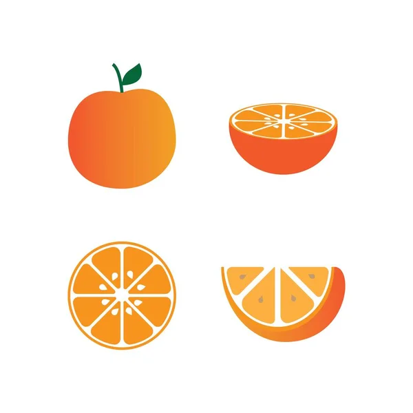 Orange Fruit Logo Vector Illustration Template Design — Stock Vector