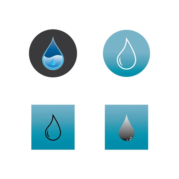 Agua Gota Logotipo Plantilla Vector Ilustración Diseño — Vector de stock