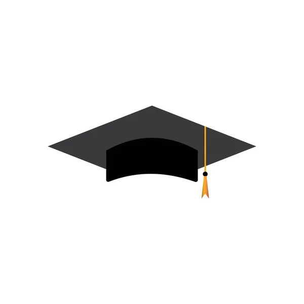 Graduation Kalap Vektor Ikon Elszigetelt Fehér Alapon — Stock Vector