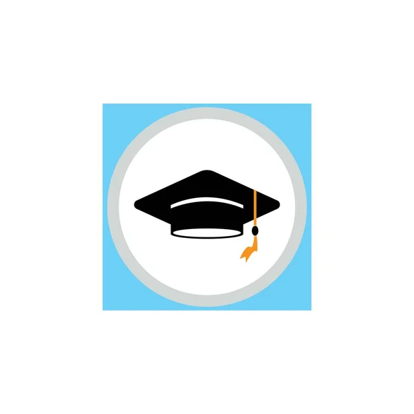 Graduation Kalap Vektor Ikon Elszigetelt Fehér Alapon — Stock Vector