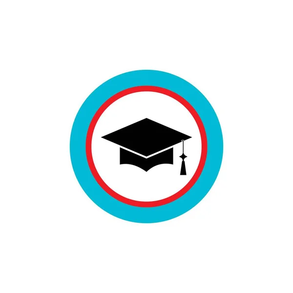 Graduation Kalap Vektor Ikon Elszigetelt Fehér Alapon — Stock Vector