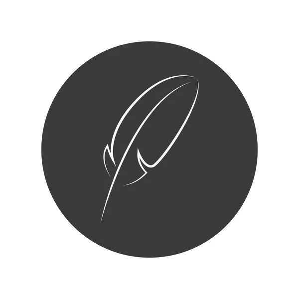 Plume Plume Stylo Signature Logo Conception Modèle Illustration Vecteur — Image vectorielle