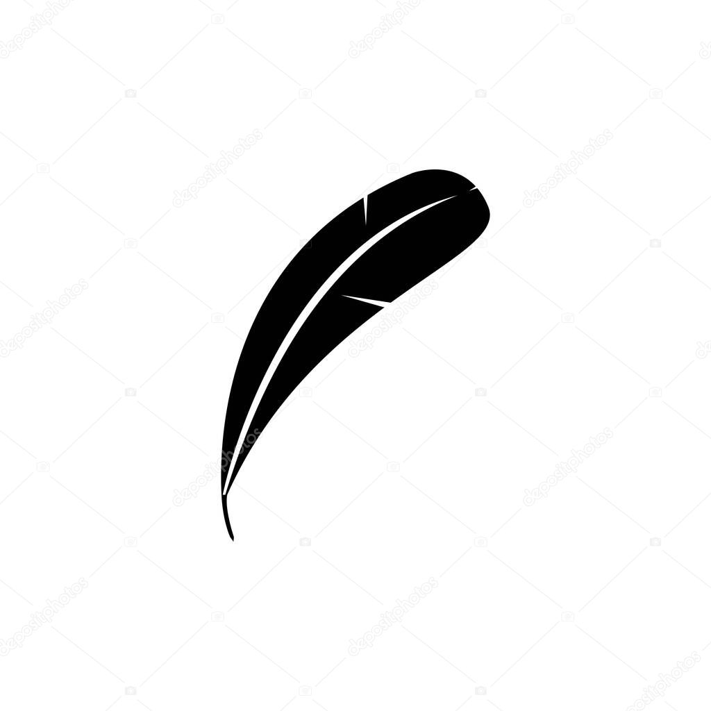 Quill feather pen signature logo design template illustration vector
