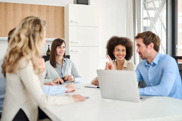 Group Multi Ethnic Business People Posing Office Start Team Meeting — Stock Photo, Image