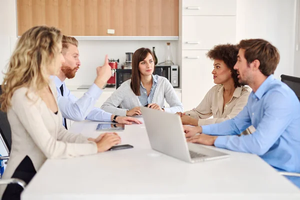 Group Multi Ethnic Business People Posing Office Start Team Meeting — Stock Photo, Image