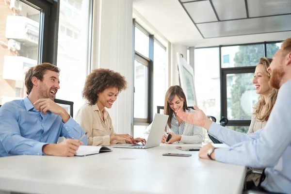 Small Group Business People Having Brainstorming Office Multi Ethnic Group — Stock Photo, Image