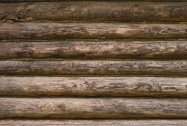 Old Log Wall Rural Wood House — Stock Photo, Image
