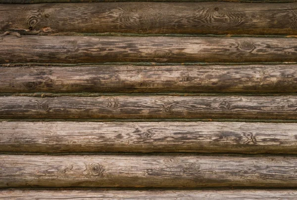 Alte Blockhauswand Aus Ländlichem Holz — Stockfoto