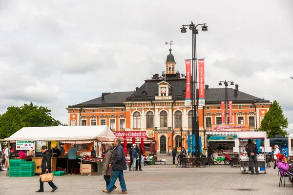Kuopio Savonia Norte Finlândia Junho 2015 Câmara Municipal Praça Central — Fotografia de Stock