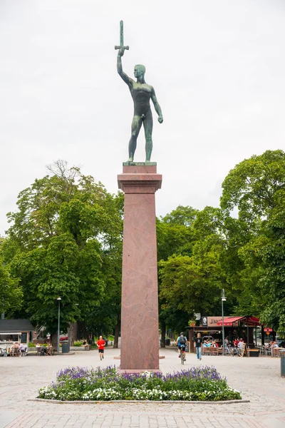 Tampere Φινλανδία Αυγούστου 2014 Άγαλμα Της Ελευθερίας Hmeenpuisto — Φωτογραφία Αρχείου