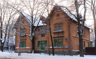 Moskova, Rusya, 04 Ocak 2011: Eski ahşap evi Williams, Moskova Timiryazev Tarım Akademisi, Timiryazevskaya sokak