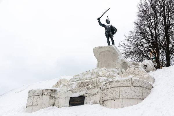 Şef Izyumsky hafif süvari eri alayı anıt, genel ve şövalye Dorokhov Ivan Semenovich (1762-1815), Vereya kasaba, Naro-Fominsky bölgesi, Moskova Oblast, Rusya Federasyonu