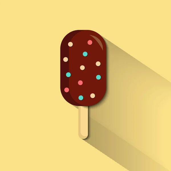 Illustration Vectorielle Bâton Crème Glacée Chocolat Avec Style Coupe Papier — Image vectorielle
