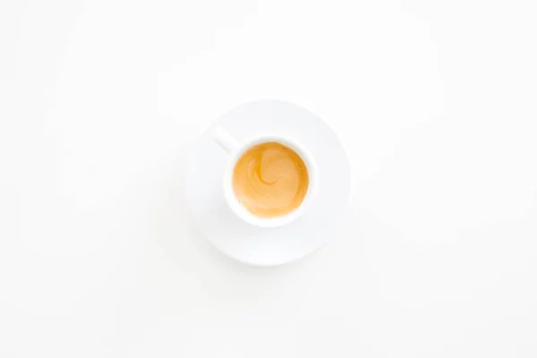 White Cup Espresso Coffee White Table — Stock Photo, Image