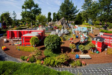 Legoland eğlence parkında lego minyatürleri. Billund, Danimarka