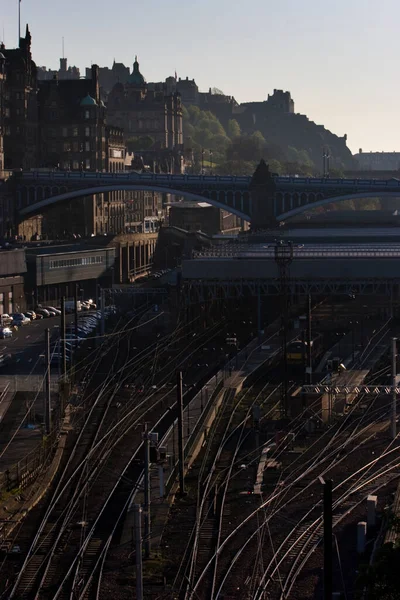 Άποψη Του Σιδηροδρομικού Σταθμού Waverly Στο Εδιμβούργο Ηνωμένο Βασίλειο — Φωτογραφία Αρχείου