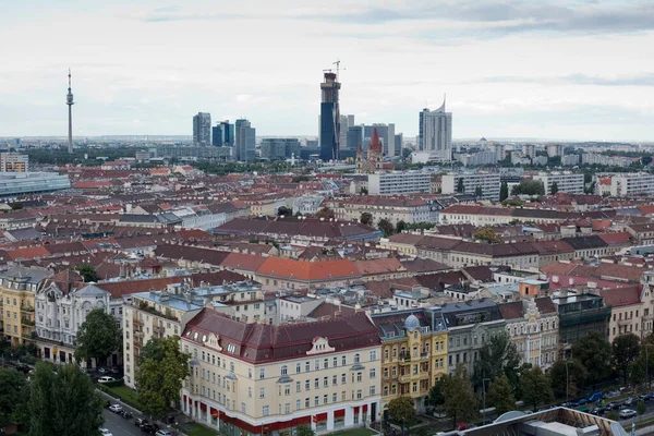 Viena Rakousko Srpna 2012 Pohled Vienu Obrovského Kola Zábavním Parku — Stock fotografie