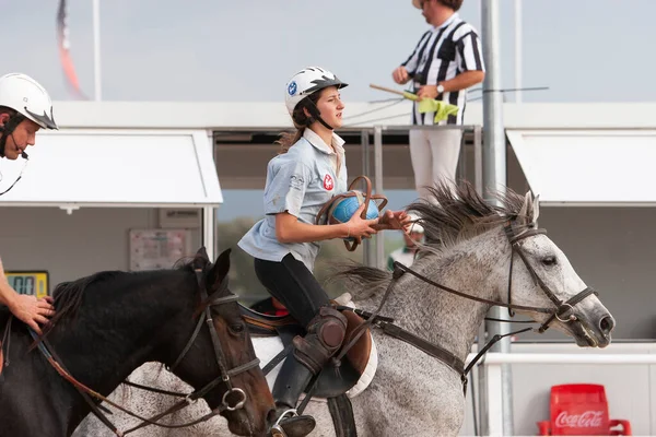 Cardadeu Barcelona 2007 Vrouw Met Bal Een Paardenbalwedstrijd — Stockfoto