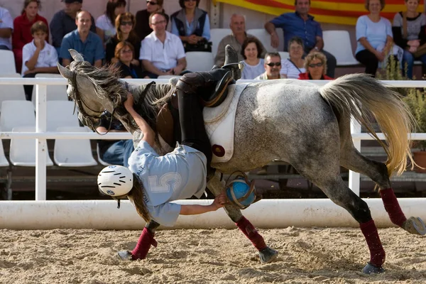 Cardadeu Barcelona 2007 Vrouw Die Bal Vangt Een Paardenbalwedstrijd — Stockfoto