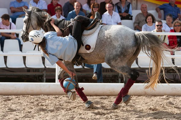 Cardadeu Barcelona 2007 Vrouw Die Bal Vangt Een Paardenbalwedstrijd — Stockfoto
