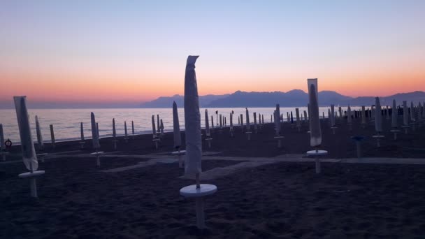 Pontecagnano Itália Agosto 2020 Maravilhoso Pôr Sol Praia Pontecagnano Não — Vídeo de Stock