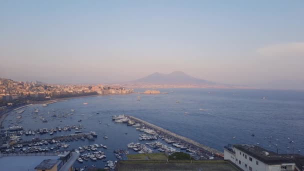 Nápoles Italia Septiembre 2020 Impresionante Vista Desde Mirador Vía Posillipo — Vídeos de Stock