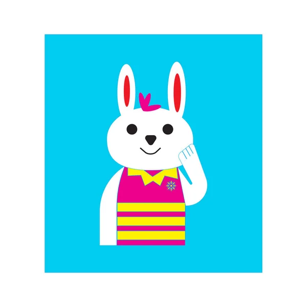 Cute Rabbit Icon Illustration Vector — Stock Vector