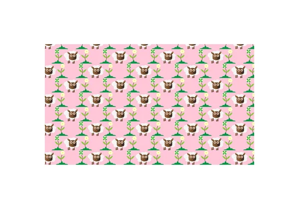 Seamless Cute Sheep Background Pattern Illustration Vector — Stock Vector