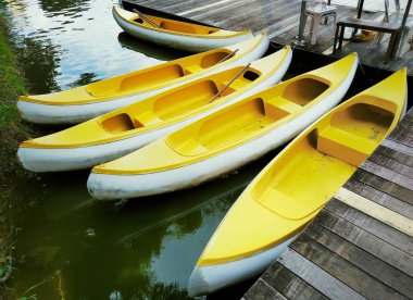 Sarı kayık tekne Park.