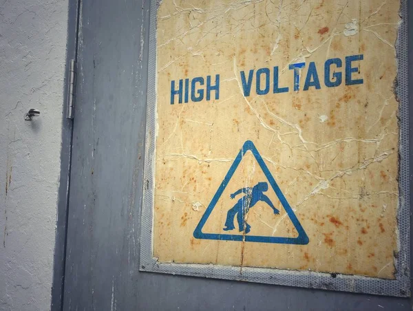 High Voltage Hazardous Area Sign — Stock Photo, Image