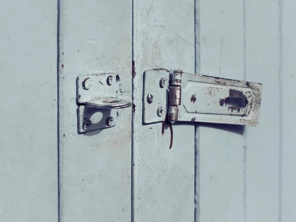 Eski Ahşap Kapı Paslı Anahtar Deliği — Stok fotoğraf