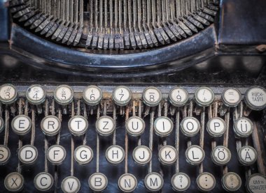 Vintage moda typewriting makine. Kavramsal görüntü yayımlama, bloglama, yazar veya yazma.