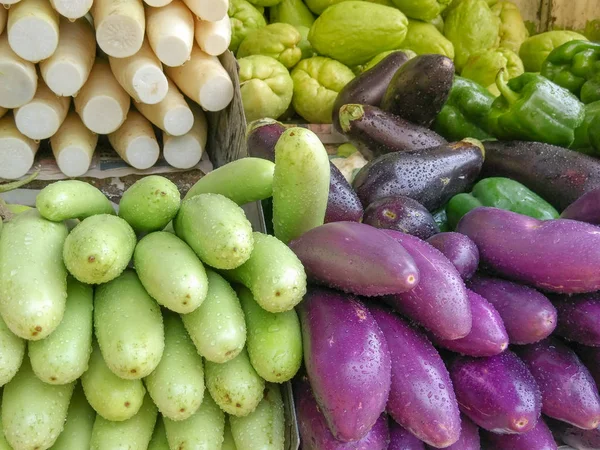 Fresh Vegetables Sale Farm Market Healthy Organic Food — Stock Photo, Image