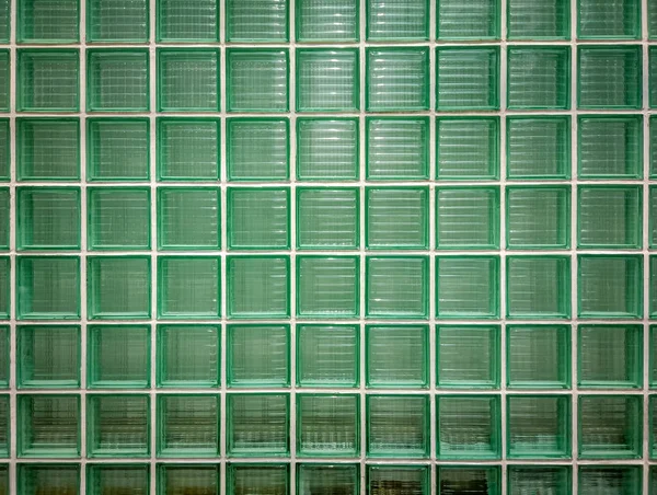 Green Glass Wall Background Wall Shiny Tiled Glass Blocks Green — Stock Photo, Image