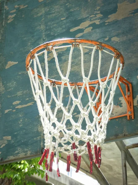 Hoop Dream. Street basketball, Wooden basket hoop , Soft focus filter.