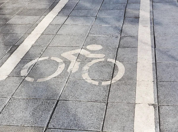 Señal Tráfico Marcas Para Bicicleta Carretera Carril Bici Con Señales — Foto de Stock
