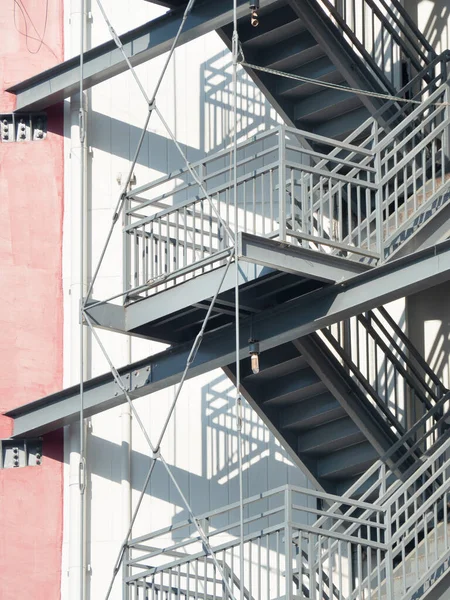 Fire Escape Stairs Installed Building Exterior View — Stock Photo, Image